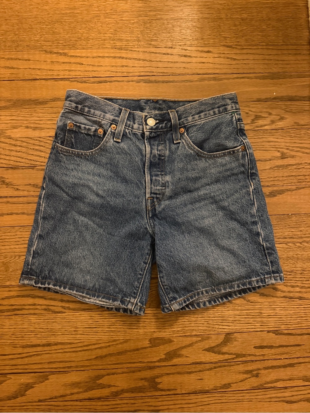 Levi 501s Mid Thigh Denim Shorts